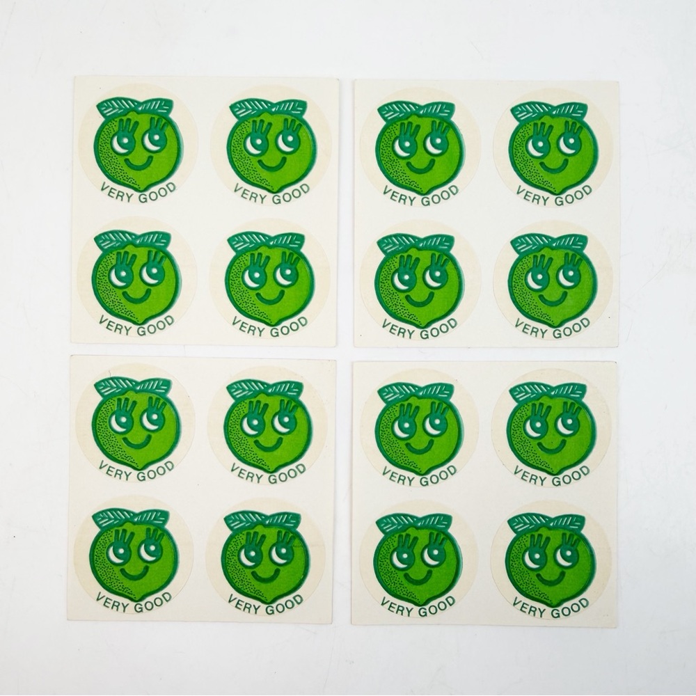 Vtg 80s Scratch & Sniff Lime Scented Stickers Creative Teaching Press 16 Total